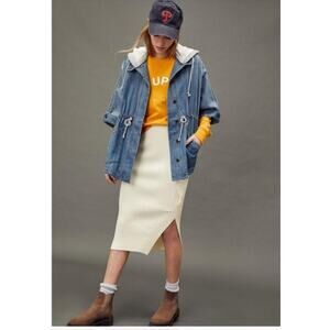 Pilcro Anthropologie Kimono Denim Jacket M/L Oversized Boho Chic Layering